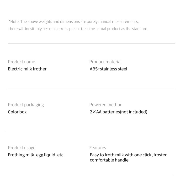 Poruis Electric Milk Foam Mixer Egg Beater Electric Milk Frother Kitchen Coffee Egg Stirring Tools